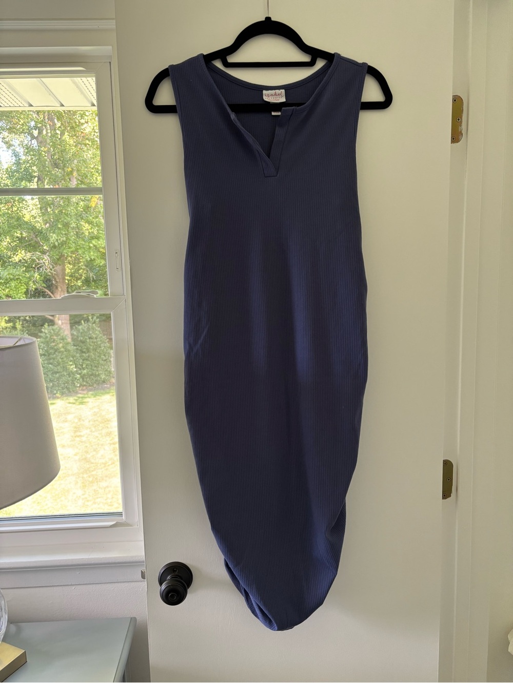 Isabel Maternity by Ingrid & Isabel Blue Ribbed Sleeveless Midi Dress